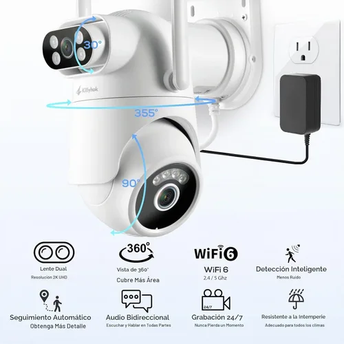 Vista 2 de Kittyhok Sistema de cámara de seguridad para el hogar, cámaras para 2-Blanco
