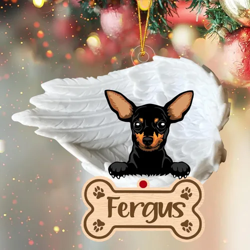 Vista 100 de Adorno de perro afgano de 1 ángel, adorno acrílico 2D personalizado conmemorativo para perros, regalo por pérdida de mascotas, regalo