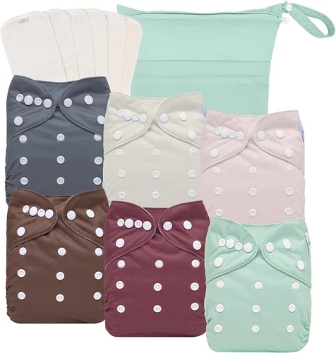 Vista 17 de babygoal Pañales de tela para recién nacidos, paquete de 13 unidades para niños prematuros de 5-12 libras, 6 unidades con 6 insertos y bolsa