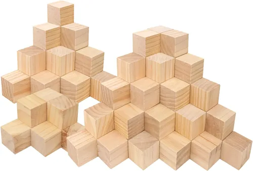 Vista 12 de 80 cubos de madera de alta calidad de 2 pulgadas, cubos de madera de pino natural para manualidades, bloques de madera listos para proyectos