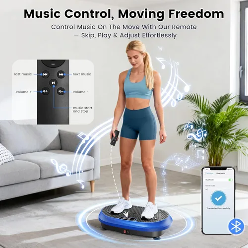 Vista 2 de HVX Vibration Plate Exercise Machine for Lymphatic Drainage, Vibrating Fitness Platform 450 lbs Capacity Full Body Shaker Workout Equipment