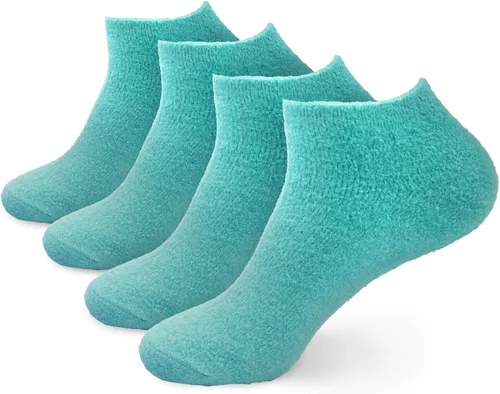 Vista 38 de BambooMN Calcetines de spa de nailon mullidos con infusión de aloe para mujer, color morado lavanda, 3 pares