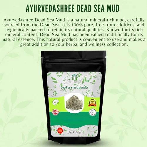 Vista 3 de AYURVEDASHREE Barro del Mar Muerto 200 Gm Nutre Exfolia suaviza y desintoxica la piel Polvo de arcilla seca 100% solo polvo de barro del Mar