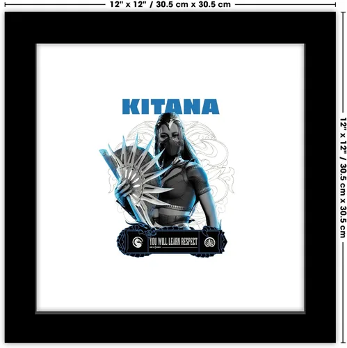 Vista 6 de Trends International Gallery Pops Mortal Kombat 1 - Kitana You Will Learn Respect - Arte de pared, versión enmarcada en negro, 12 x 12 pulgadas