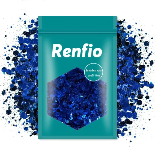 Vista 19 de Renfio Purpurina gruesa negra, 100 g (3.5 oz) mezcla de polvo fino brillante con lentejuelas iridiscentes para el rostro, purpurina para Halloween