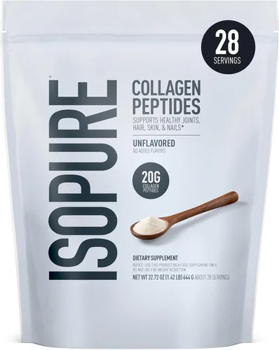 Vista 8 de Isopure - Péptidos de colágeno en polvo, para el cabello, las uñas, la piel y las articulaciones, con vitamina C y biotina, sabor limonada, 20g