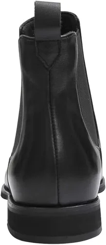 Vista 6 de ONEENO Botas Chelsea de cuero con punta puntiaguda para mujer