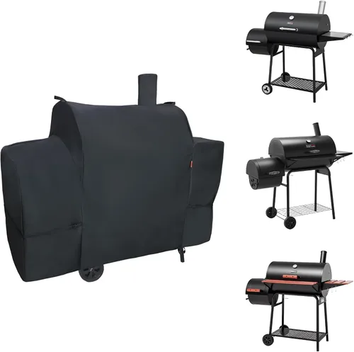 Vista 9 de Cubierta de parrilla al aire libre para parrilla de carbón Royal Gourmet CC1830FC Barrel, cubierta impermeable de 46" 600D resistente para barbacoa