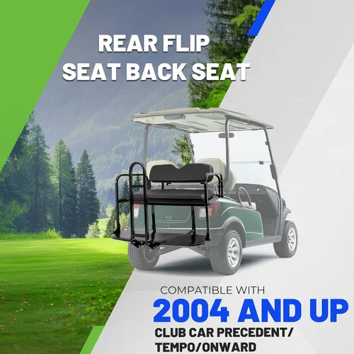 Vista 2 de Asiento trasero abatible, compatible con modelos de gas o eléctricos 2004 en adelante, Club Car Precedent/Tempo/Adelante, asiento trasero plegable