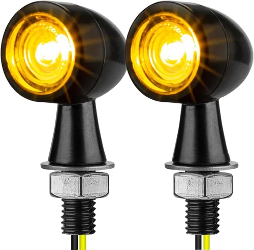 Vista 18 de Intermitentes LED para Motocicleta Mini Señales Giratorias Pequeñas Luz Indicadora Micro Delantera Trasera Compatible con Harley Davidson Honda