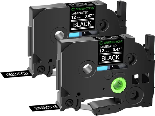 Vista 37 de GREENCYCLE Cinta para etiquetadora Brother P-Touch TZe-831 TZ-831 de 0.472 in 0.47 laminada TZe TZ Gold Tape para PT-D210 PT-D600 PT-H110 PT-1230, 2
