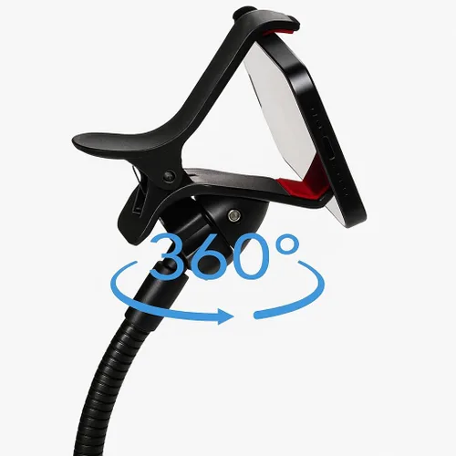 Vista 3 de AGOZ Soporte para teléfono celular, soporte de cuello de cisne, clip de abrazadera flexible para escritorio de oficina, cama, iPhone 17 Pro Max