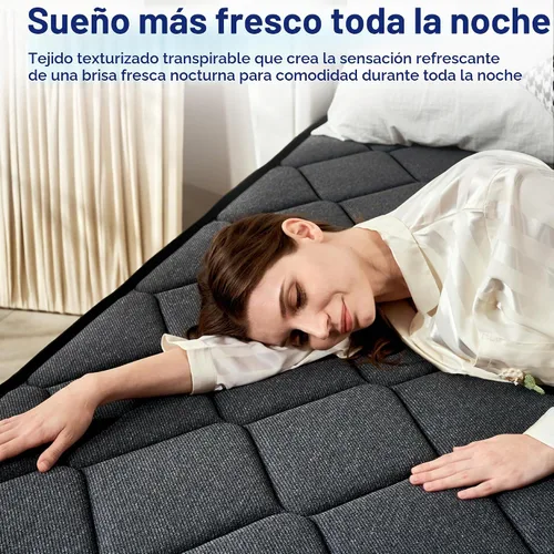 Vista 5 de Vipbear Colchón híbrido tamaño Queen de 10 pulgadas en caja con resortes individuales en bolsillo, espuma viscoelástica de sensación media firme