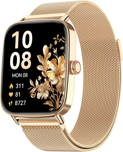 Vista 14 de Reloj inteligente para mujeres, reloj inteligente HD de 1.85 pulgadas, compatible con iPhone/Samsung/Android (respuesta/hacer llamadas), más de 100