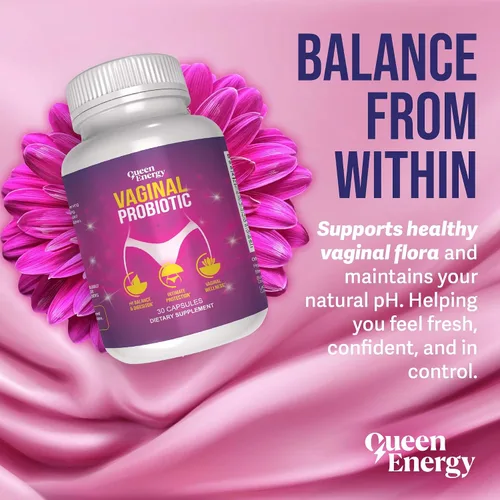 Vista 2 de Queen Energy Probiótico vaginal - Apoya el equilibrio del pH, el control de olores y la salud digestiva - 30 cápsulas