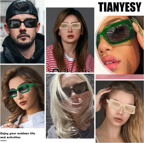 Vista 2 de Gafas de sol para mujer de moda para hombre, cuadrados, multicolor