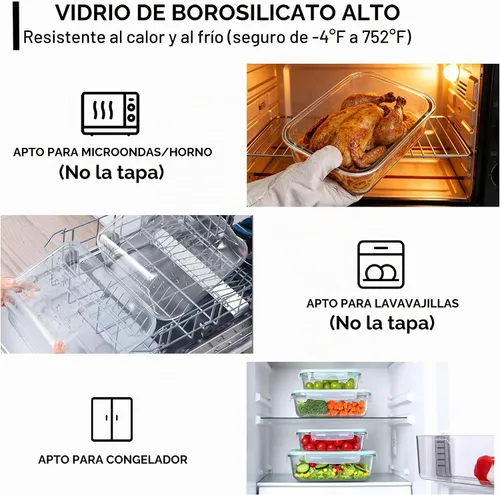 Vista 8 de GEHE Paquete de 4 recipientes grandes de almacenamiento de vidrio con tapas herméticas, recipientes de almacenamiento de alimentos de 78/52/36/22