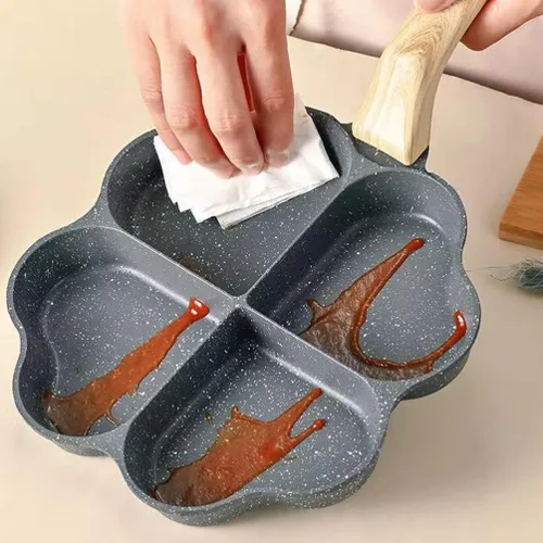 Vista 8 de Hemoton Sartén para tortilla de huevo para desayuno, sartén con forma de corazón para panqueques con asa, adecuada para estufa de gas y utensilios