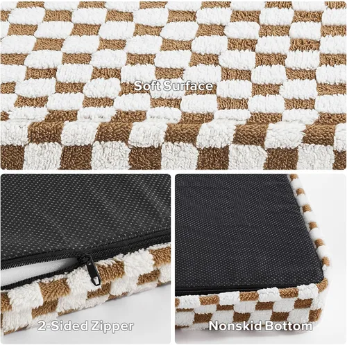Vista 7 de JOEJOY Cama para Perros Medianos, Cama Ortopédica Grande para Perros con Funda Lavable Extraíble, Linda Cama de Felpa Moderna y Espuma Viscoelástica