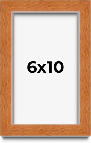 Vista 105 de Marco de 3 x 3 pulgadas de madera maciza de nuez y miel marrón con plexiglás acrílico UV, respaldo de tablero de espuma y accesorios para colgar