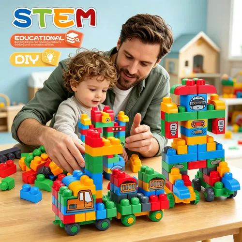 Vista 6 de Bloques de construcción suaves para niños pequeños, 107 bloques de 107 piezas
