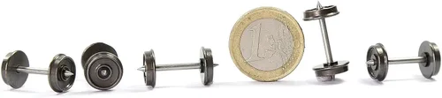 Vista 2 de 24pcs HO Escala 36 "Ruedas de Metal 1:87 Metal DC Ruedas Ejes de Metal C8721