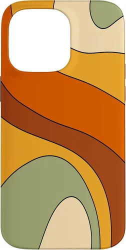 Vista 21 de Retro Liquid Swirl Rainbow 70s Aesthetic Boho Burnt Orange Case for iPhone 17