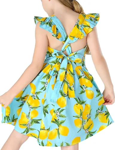 Vista 230 de Vestido de verano para niña, de algodón, con diseño floral