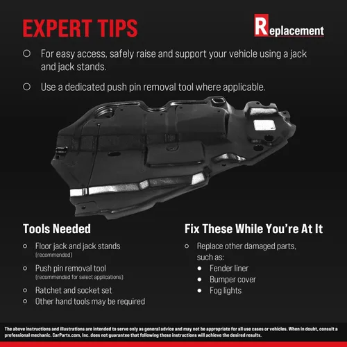 Vista 9 de Garage-Pro Engine Splash Shield For 2015-2023 Dodge Charger Center Lower AWD Type 2