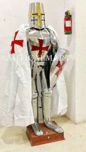 Vista 4 de NauticalMart Traje de caballero medieval de armadura cruzada armadura de cuerpo completo disfraz de Halloween