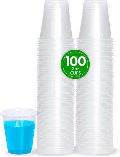 Vista 7 de PLASTICPRO Vasos transparentes desechables de plástico de peso medio de 3 onzas, 100