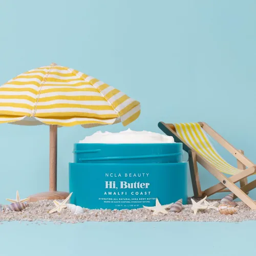 Vista 2 de NCLA Beauty Hi Butter - Crema corporal totalmente natural, hidratante corporal con aceite de girasol y karité, cacao y extractos de mango, Costa