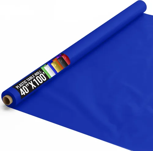 Vista 117 de Exquisito rollo de mantel de mesa de plástico aqua de Party Solids 4 piezas 40" X 300' Rollo de mantel de mesa de plástico - Rollos de mantel
