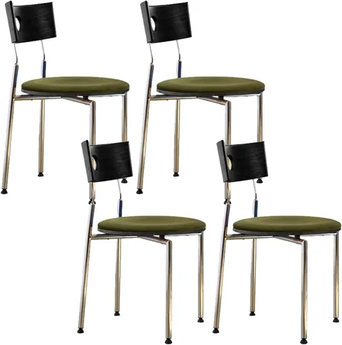 Vista 30 de Stackable Dining Chairs Set, Kitchen Chair with Curved Backrest, Upholstered Living Room Chair, Occasional Seat Dining Room Chairs with Metal