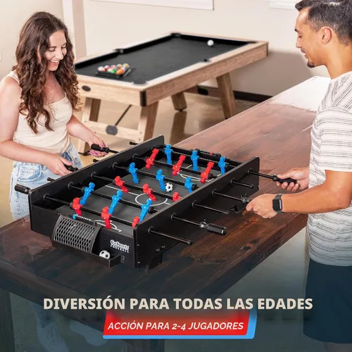 Vista 4 de Juego de futbolín de mesa GoSports de 32 pulgadas - Roble o Negro