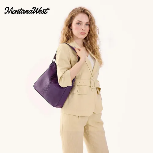 Vista 2 de Montana West - Bolsas hobo medianas para mujer, con asa superior, bandolera, bolso cruzado, bolsa de mano tipo cubo