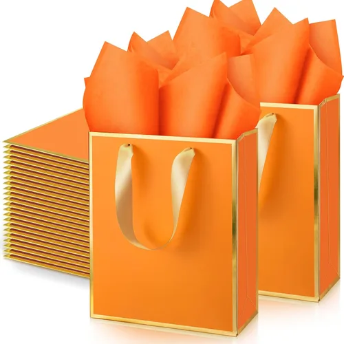 Vista 11 de Yeaqee Paquete de 100 bolsas metálicas de regalo con asa y papel de seda de papel de seda dorado para graduación, boda, padrinos de boda, regalos