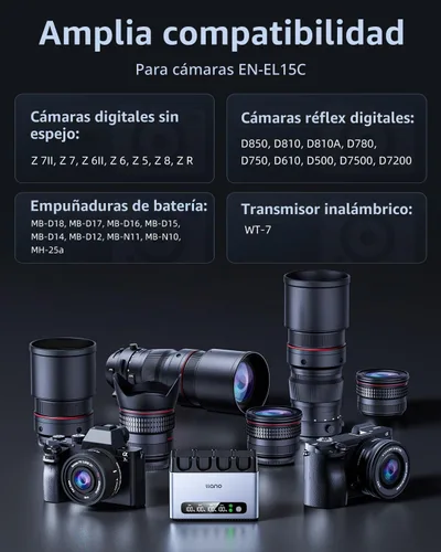 Vista 4 de llano - Paquete de 4 baterías EN-EL15C y cargador rápido de 4 ranuras de 65 W