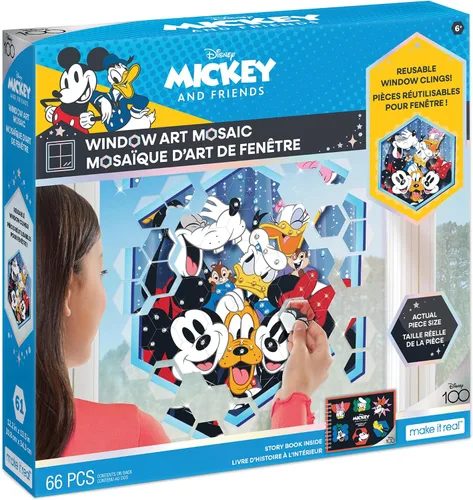 Vista 7 de Make It Real Disney: Mosaico de arte de ventana – Princesa Disney – 70 piezas, rompecabezas reutilizables para ventana, crea una imagen de 9.5 x