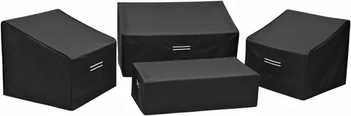 Vista 9 de loriano Juego de fundas para muebles de patio, 4 piezas de fundas impermeables para muebles de exterior, 600D de alta resistencia, juego de fundas