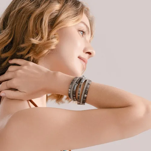 Vista 236 de FANCY SHINY - Pulsera de cuero estilo bohemio, pulsera de cuentas de cristal con cierre magnético, regalos de joyería para mujer