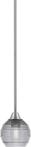 Vista 142 de Toltec Lighting Paramount - Mini colgante de 1 luz en acabado negro mate con cristal de arte perla de 7 pulgadas y estilo negro