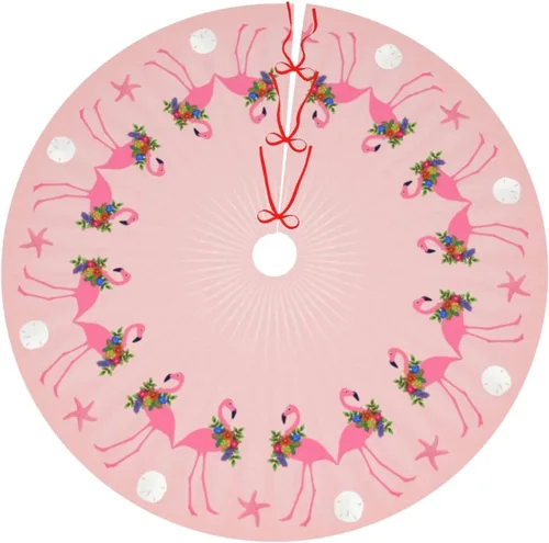 Vista 53 de A Brood of Chickens - Falda de árbol de Navidad de 30 pulgadas con borde de cuadros búfalo rojos y negros, decoración para Feliz Navidad, casa