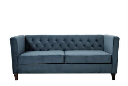Vista 40 de Container Furniture Direct Muebles clásicos con capitoné y modernos para sala de estar, sofá universitario con relleno, cómodo sofá biplaza de Gris