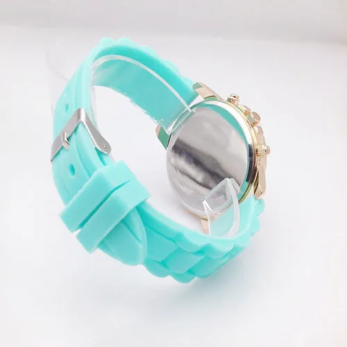 Vista 3 de CdyBox Correa de silicona para mujeres y hombres, reloj casual de cuarzo analógico, pulsera unisex de color gelatina (paquete de 10), Movimiento