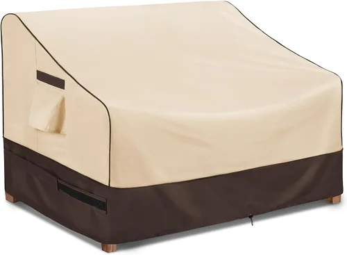 Vista 10 de KylinLucky Fundas para sofá tipo loveseat de patio, 48W x 26D x 33H pulgadas, Fundas impermeables para sofá de exterior de 2 plazas en gris