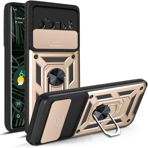 Vista 13 de Funda para Google Pixel 6A, funda de TPU + PC de grado militar para Google Pixel 6A, soporte integrado, diseño de doble capa, funda de protección