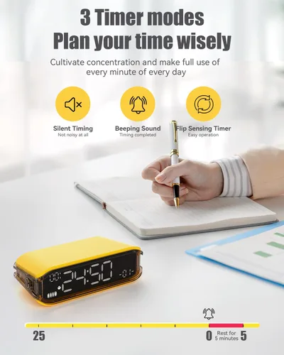 Vista 3 de Reloj despertador digital para dormitorios, pequeño reloj despertador para mesita de noche, alarma fuerte para personas que duermen con mucha