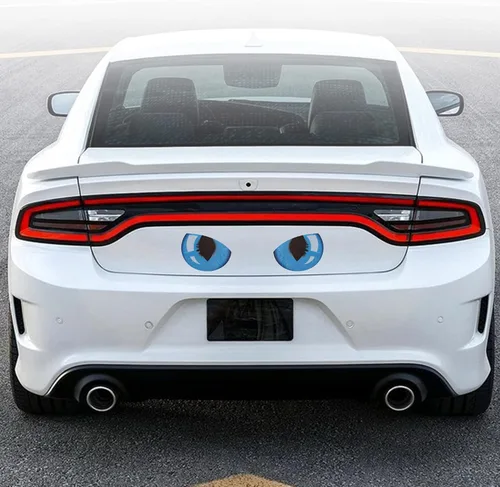 Vista 7 de TOMALL 2 pares de calcomanías reflectantes estéreo 3D para espejo retrovisor de automóvil, ojos de gato, resistentes y reflectantes, impermeables