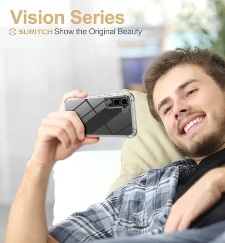 Vista 4 de SURITCH Funda transparente para Samsung Galaxy S23+ Plus de 6.6 pulgadas (solo protector de pantalla), [protector de pantalla integrado] carcasa